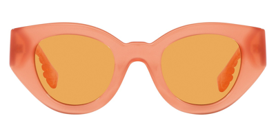 Shop Burberry Meadow Orange Cat Eye Ladies Sunglasses Be4390f 4068/7 47