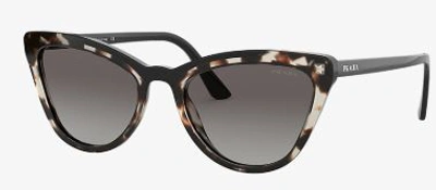 Shop Prada Grey Gradient Cat Eye Ladies Sunglasses Pr 01vs 3980a7 56 In Black / Brown / Grey