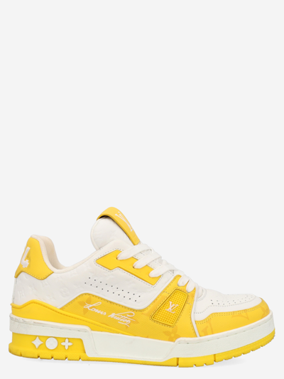 Pre-owned Lv Trainer Low Trainers In Yellow