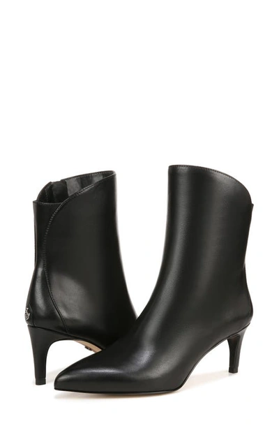Shop Sam Edelman Usha Pointed Toe Bootie In Black Leather