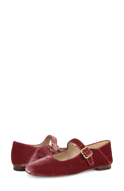 Shop Sam Edelman Michaela Mary Jane Flat In Raspberry Mauve