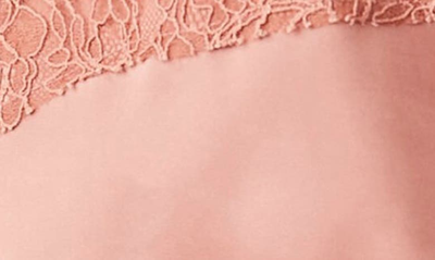Shop Free People Moonbeams Surplice V-neck Lace Detail Satin Camisole In Rose Smoke