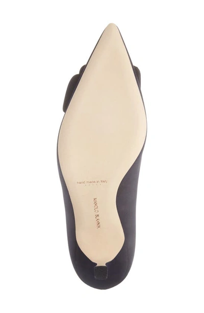 Shop Manolo Blahnik Maysale Buckle Pointed Toe Pump In Navy