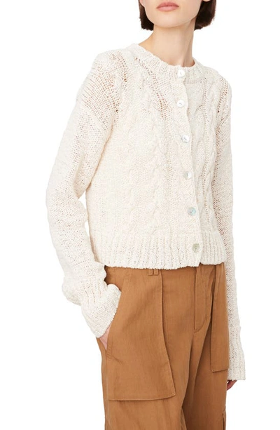Shop Vince Cable Front Cardigan In Off White