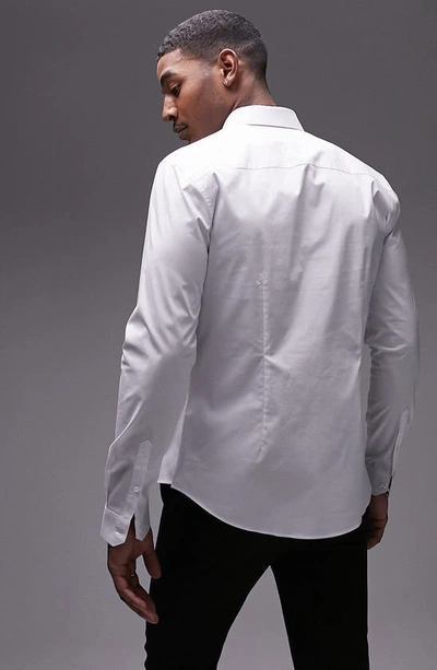 Shop Topman Solid White Stretch Button-up Shirt