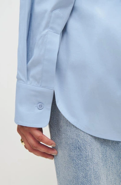 Shop Reformation Will Oversize Stretch Organic Cotton Button-up Shirt In Horizon