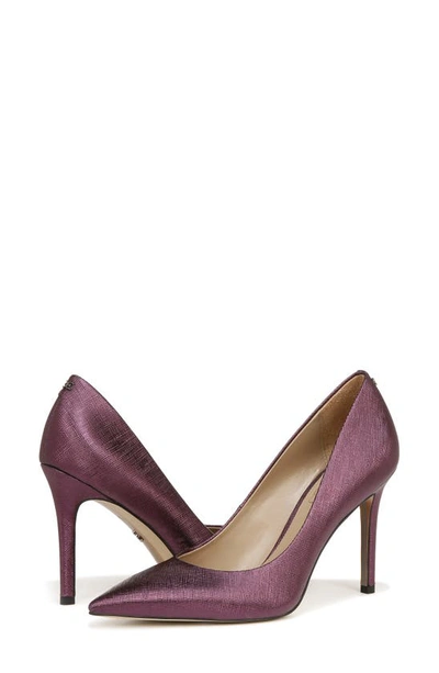 Shop Sam Edelman Hazel Pointed Toe Pump In Metallic Orchid