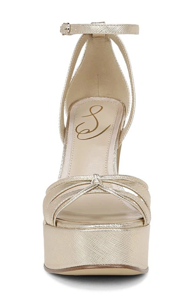 Shop Sam Edelman Kamille Ankle Strap Platform Sandal In Gold Leaf
