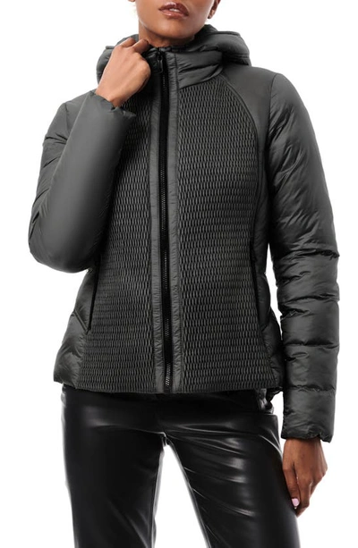 Shop Bernardo Textured Insulated Puffer Jacket In Black