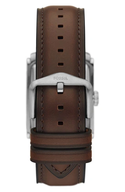 Shop Fossil Carraway Leather Strap Watch, 30mm In Brown