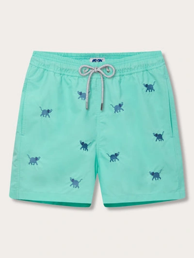 LOVE BRAND & CO. MEN'S ELEPHANTS GALORE EMBROIDERED STANIEL SWIM SHORTS 8160071916