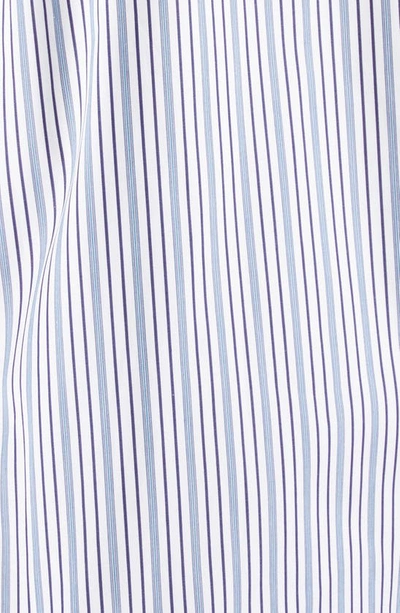Shop Twp The Boyfriend Stripe Cotton Shirt In Black / White / Blue