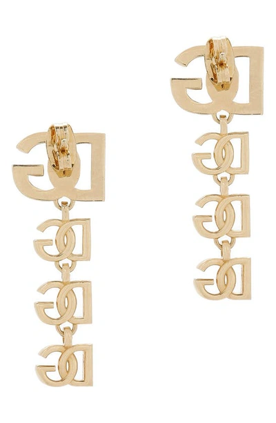 Shop Dolce & Gabbana Dg Charm Drop Earrings In Gold