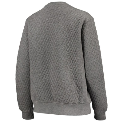 Pressbox Heathered Gray West Virginia Mountaineers Moose Applique Quilted Crewneck Sweatshirt In Heather Gray