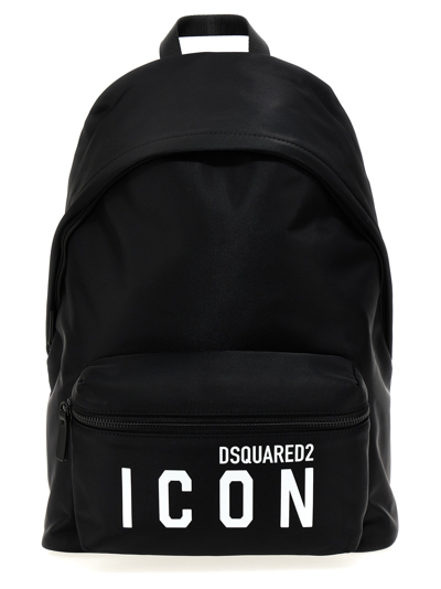 Shop Dsquared2 Be Icon Backpacks Black