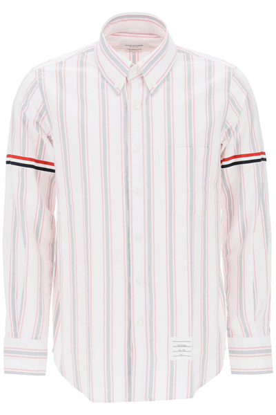 Shop Thom Browne Striped Oxford Button Down Shirt