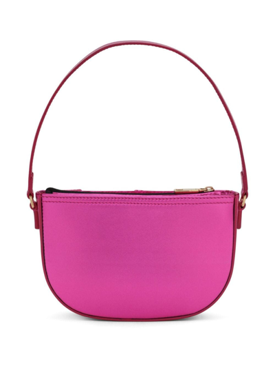 Dolce & Gabbana Logo-plaque Patent-leather Shoulder Bag In Pink