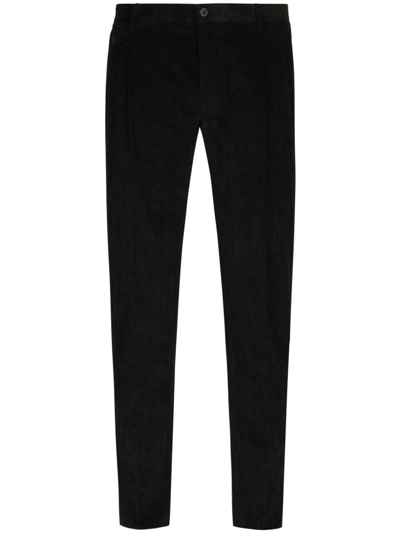 Shop Dolce & Gabbana Corduroy Tailored Trousers In Black