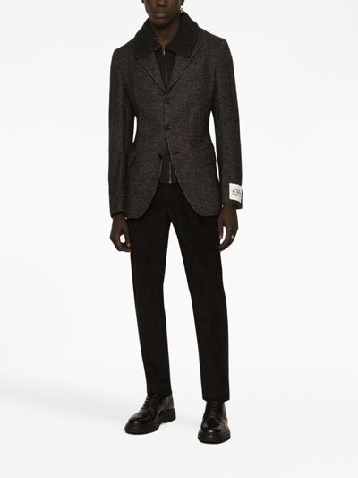 Shop Dolce & Gabbana Corduroy Tailored Trousers In Black
