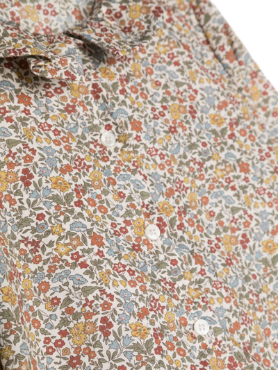 Shop Il Gufo Floral-print Cotton Blouse In Brown