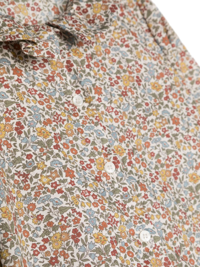 Il Gufo Floral-print Cotton Blouse In Brown