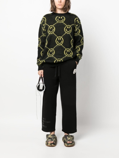 Shop Joshua Sanders Smiley-face Intarsia-knit Jumper In Black