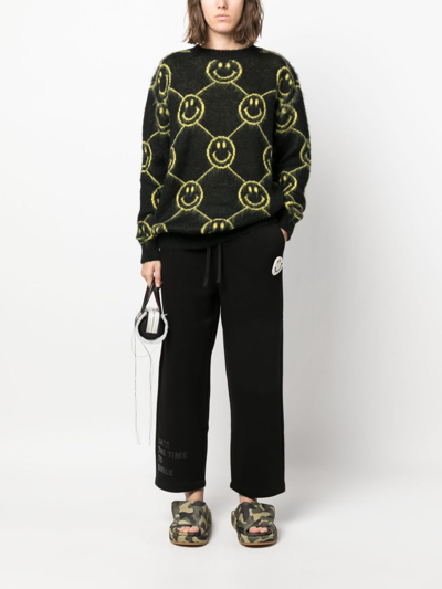 Joshua Sanders Smiley-face Intarsia-knit Jumper In Black