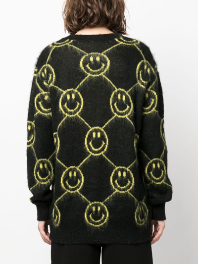 Joshua Sanders Smiley-face Intarsia-knit Jumper In Black