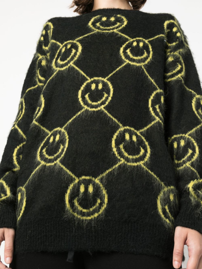 Joshua Sanders Smiley-face Intarsia-knit Jumper In Black