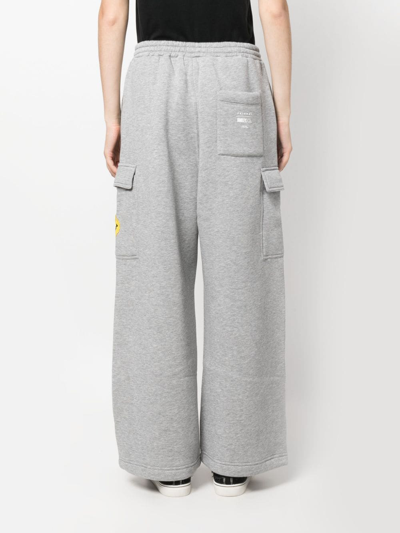 Shop Joshua Sanders Smiley-face Track Trousers In Grey