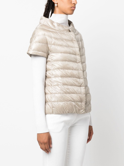 Herno Margherita Short-sleeve Quilted Jacket In Neutrals