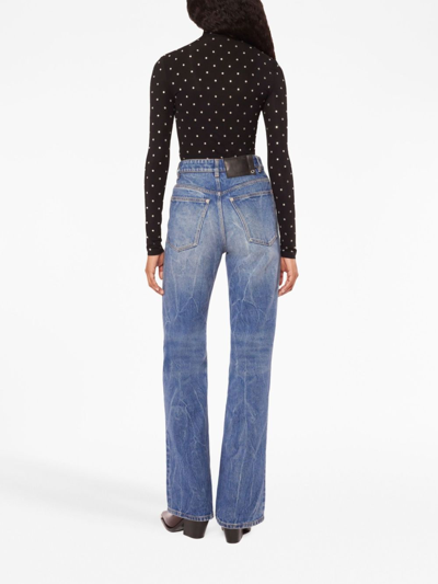Rabanne Disc Flared Jeans In Blue