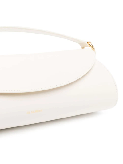 Shop Jil Sander Natural Cannolo Small Bag In Bianco