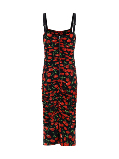 Shop Dolce & Gabbana Cherry Dress In Ciliegie Fdo Nero