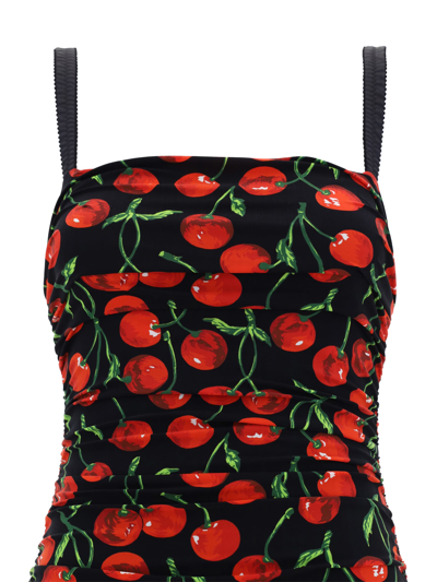 Shop Dolce & Gabbana Cherry Dress In Ciliegie Fdo Nero