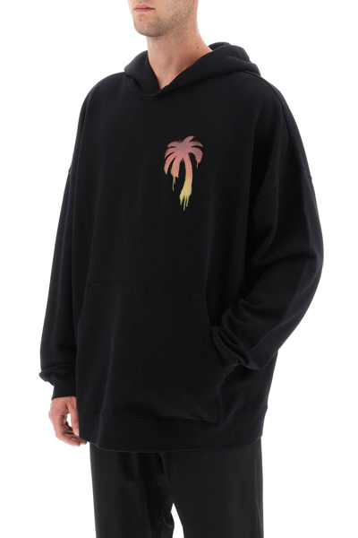 Shop Palm Angels I Love Pa Oversized Hoodie In Black Red (black)