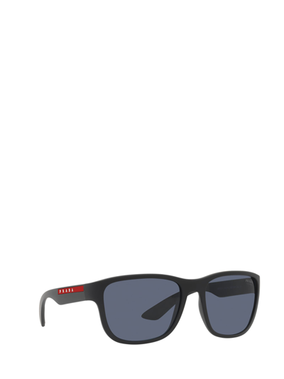 Shop Prada Ps 01us Rubber Black Sunglasses