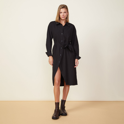 Monrow Midi Poplin Shirt Dress In Xs