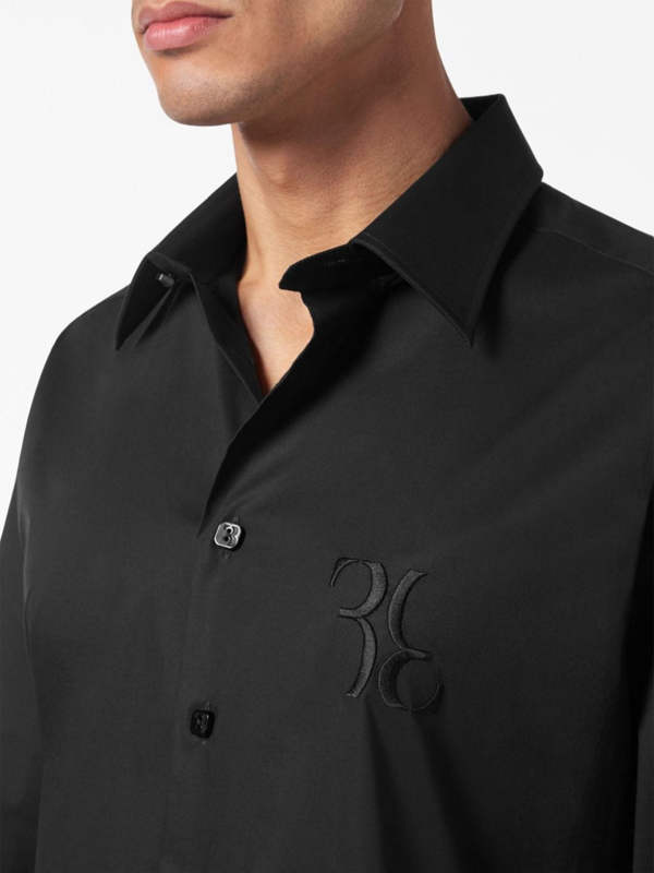 Billionaire logo-embroidered shirt - Black