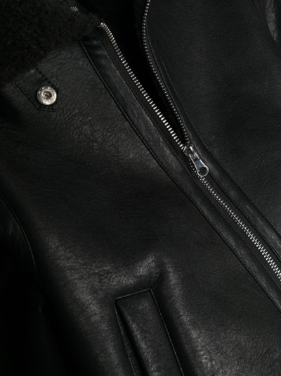 Shop Monnalisa Contrast-trim Faux-leather Jacket In Black