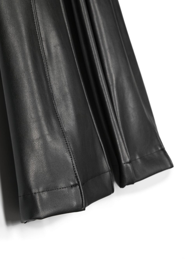 Monnalisa Faux Leather Flared Leggings In Black