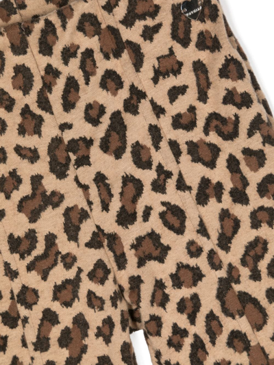 Monnalisa Flared Leopard-print Trousers In Brown