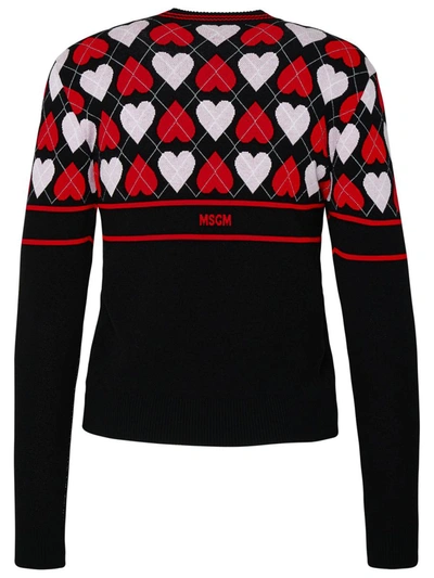 Shop Msgm Black Viscose Blend Sweater