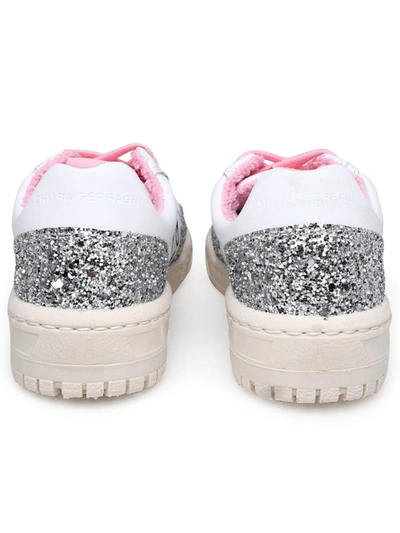 Shop Chiara Ferragni Sneaker Cf1 Glitter In White