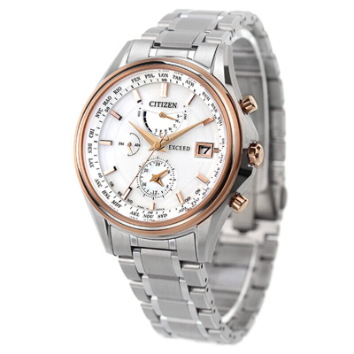 Pre-owned Citizen Exceed At9134-68w Eco-drive Solar Radio Titanium Men Watch Made In Japan