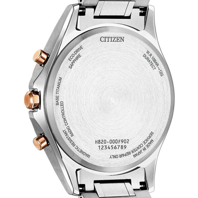 Pre-owned Citizen Exceed At9134-68w Eco-drive Solar Radio Titanium Men Watch Made In Japan