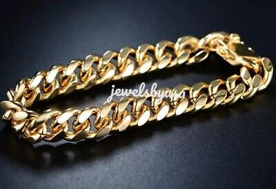 Pre-owned Nsg Men's 7mmx8" Solid Metal Trendy Cuban Link Bracelet 925 Silver Free Stud