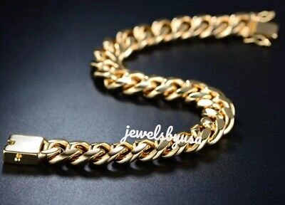 Pre-owned Nsg Men's 7mmx8" Solid Metal Trendy Cuban Link Bracelet 925 Silver Free Stud