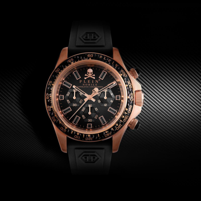 Pre-owned Philipp Plein Men Watch Chrono Quartz Nobile Racing Pwvaa0623 Silicone
