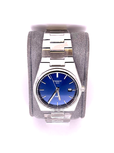 Pre-owned Tissot Prx Blue Dial T137.410.11.041.00 Stainless Watch In Box With Tags